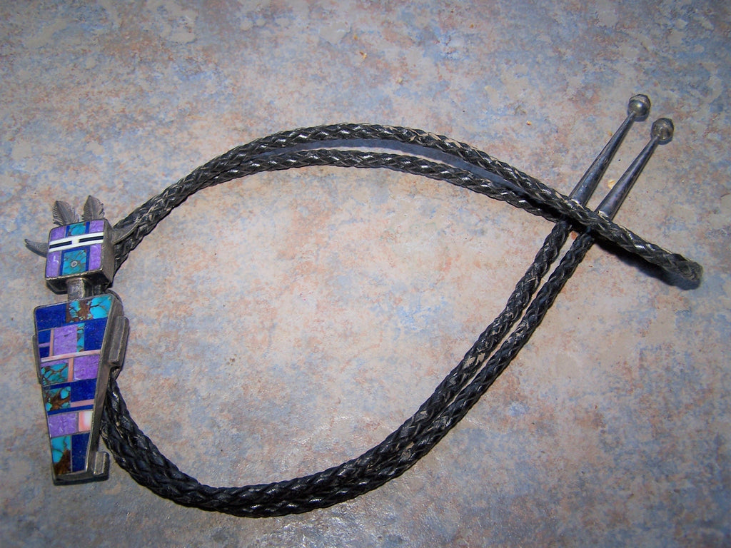 Zuini Katchina Bolo - inlay sterling and leather